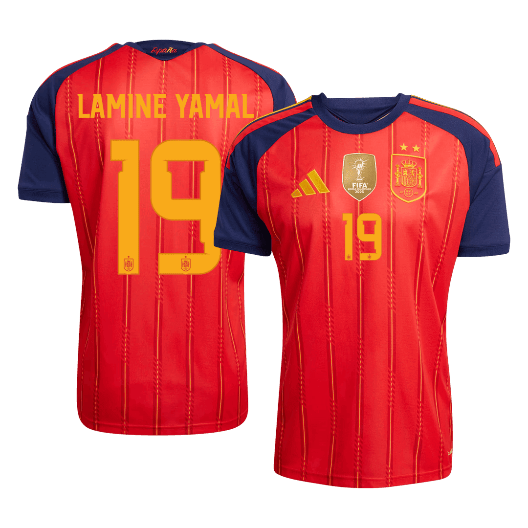 LAMINE YAMAL #19 Spain Home Soccer Jersey World Cup 2026