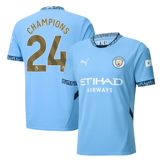 CHAMPIONS #24 Manchester City Home soccer jersey 2024/25