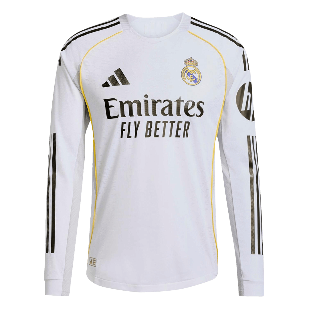 Real Madrid Home Long Sleeve Soccer Jersey 2025/26