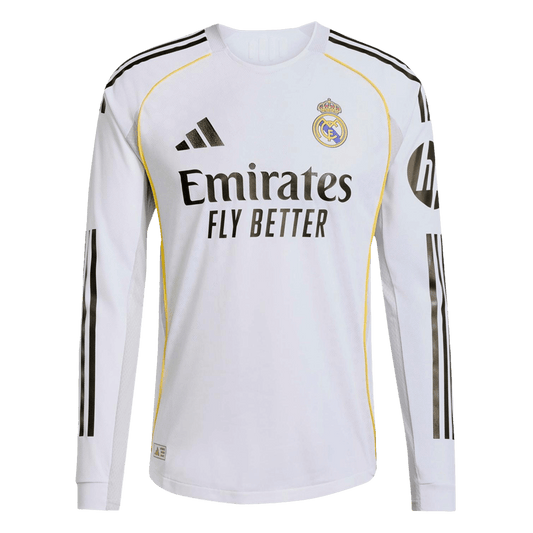 Real Madrid Home Long Sleeve Soccer Jersey 2025/26