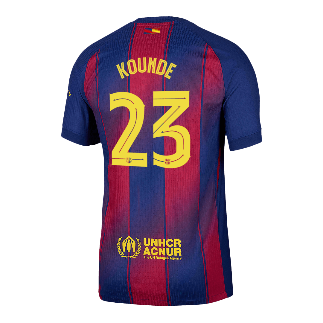 KOUNDE #23 Barcelona Home Authentic Soccer Jersey 2025/26 - UCL
