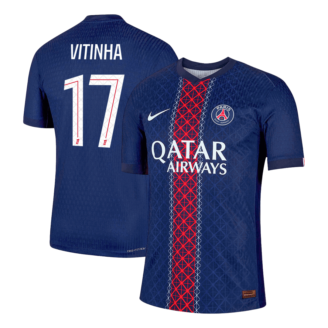 VITINHA #17 PSG Home Authentic Soccer Jersey 2025/26