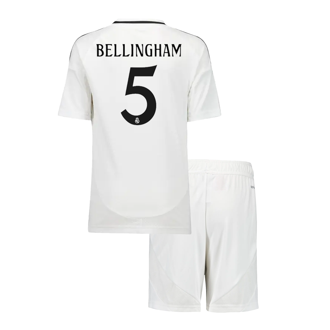 BELLINGHAM #5 Kid's Real Madrid Home Soccer Jersey Kit (Shirt+Shorts) 2024/25