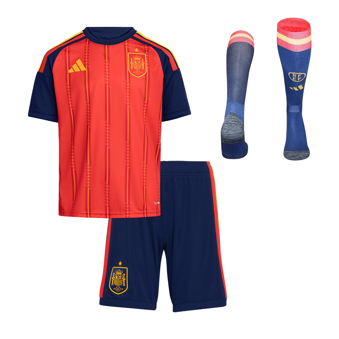 Spain Home World Cup Kids Soccer Jerseys Full Kit 2026
