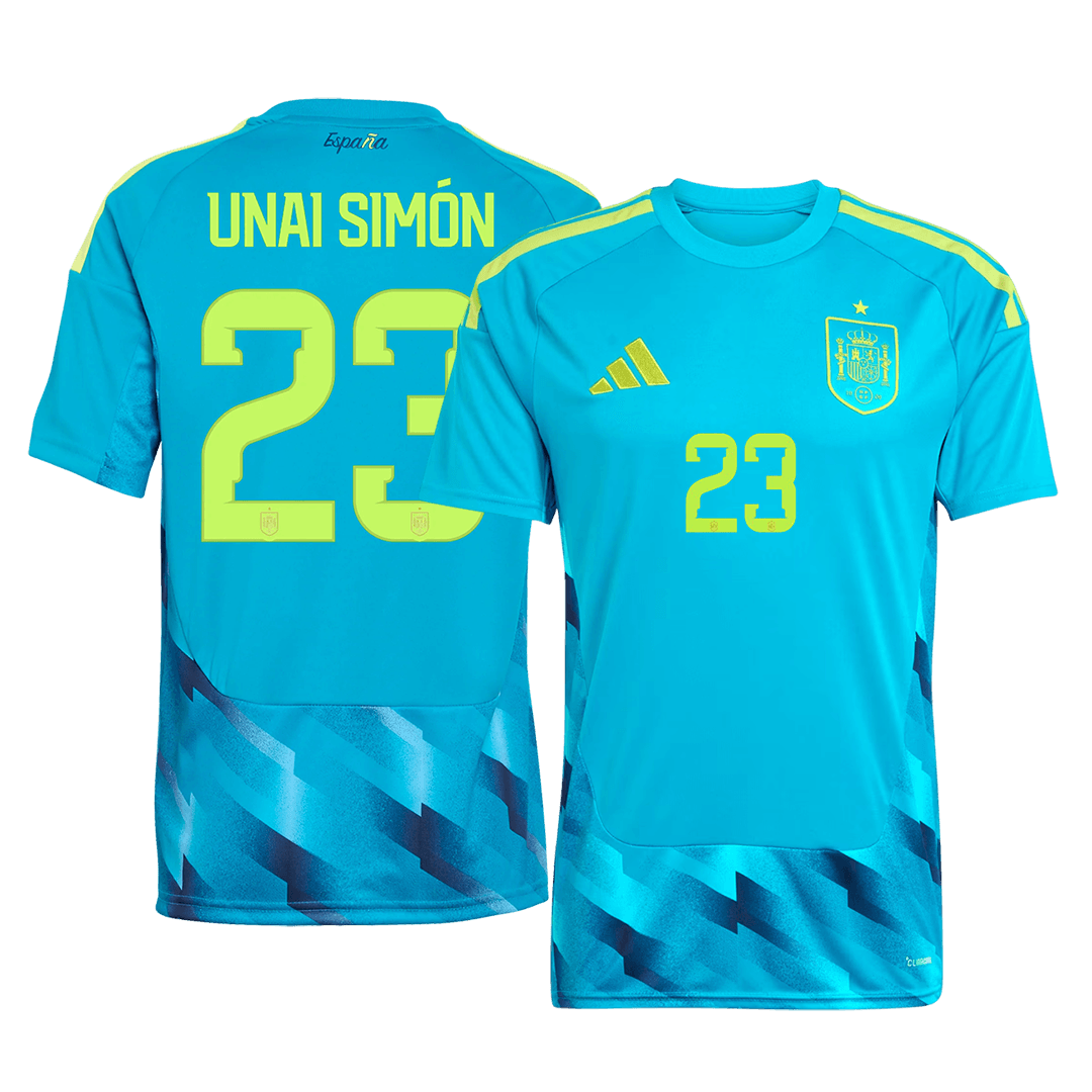 UNAI SIMóN #23 Spain Goalkeeper Soccer Jersey World Cup 2026 Blue