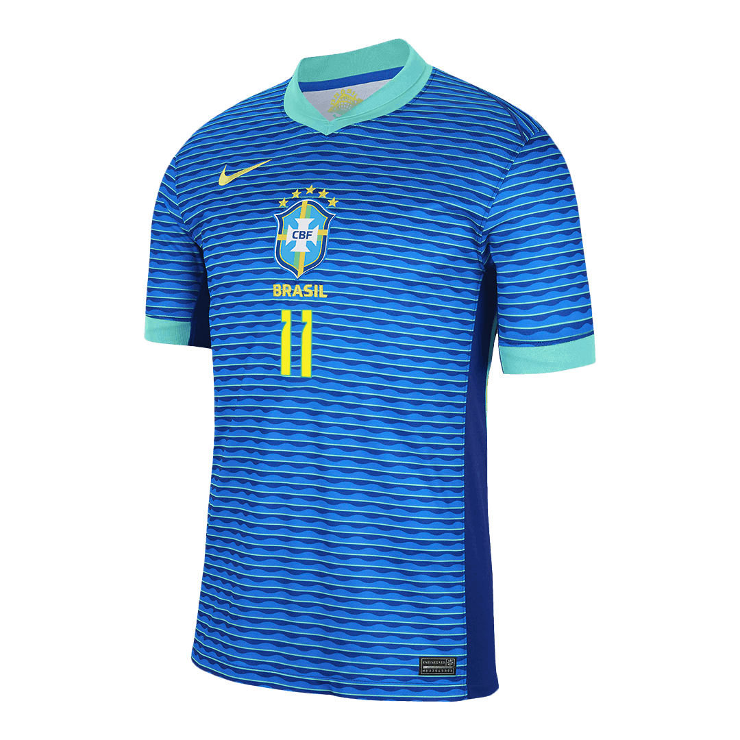 RAPHINHA #11 Brazil Soccer Jersey Away Custom Shirt 2024