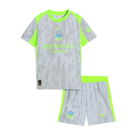 Manchester City Third Away Kids Soccer Jerseys Kit 2025/26