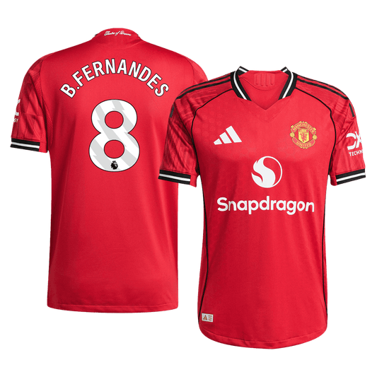 Camiseta de fútbol auténtica de local del Manchester United 2025/26 de B.FERNANDES #8