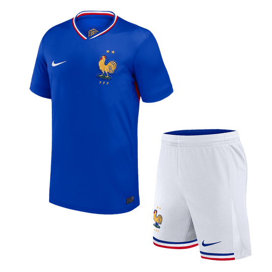 Kid's France Home Soccer Jersey Kit(Jersey+Shorts) Euro 2024