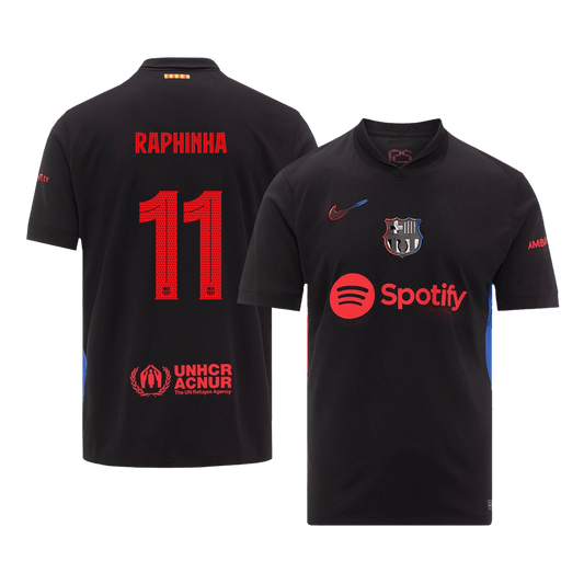 RAPHINHA #11 Barcelona Fußballtrikot Auswärtstrikot 2024/25 – UCL