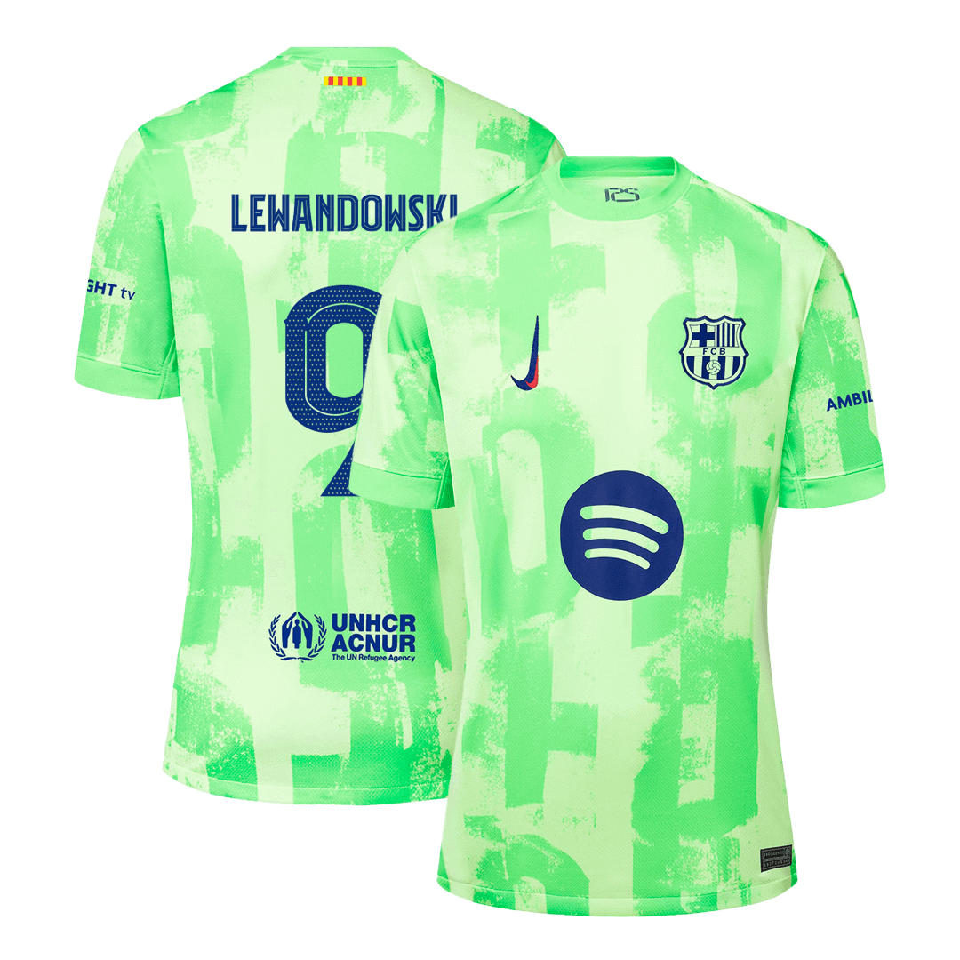 Barcelona Jersey Custom LEWANDOWSKI #9 Soccer Jersey Third Away 2024/25 - UCL Spotify Logo Without Text