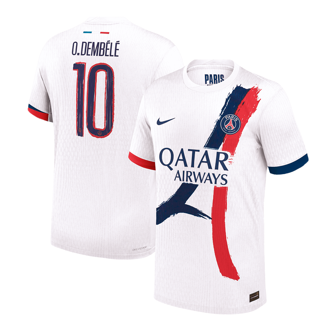 PSG Authentic O.DEMBÉLÉ #10 Soccer Jersey PSG Away Shirt 2024/25 - UCL