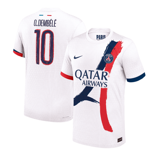 PSG Authentic O.DEMBÉLÉ #10 Soccer Jersey PSG Away Shirt 2024/25 - UCL