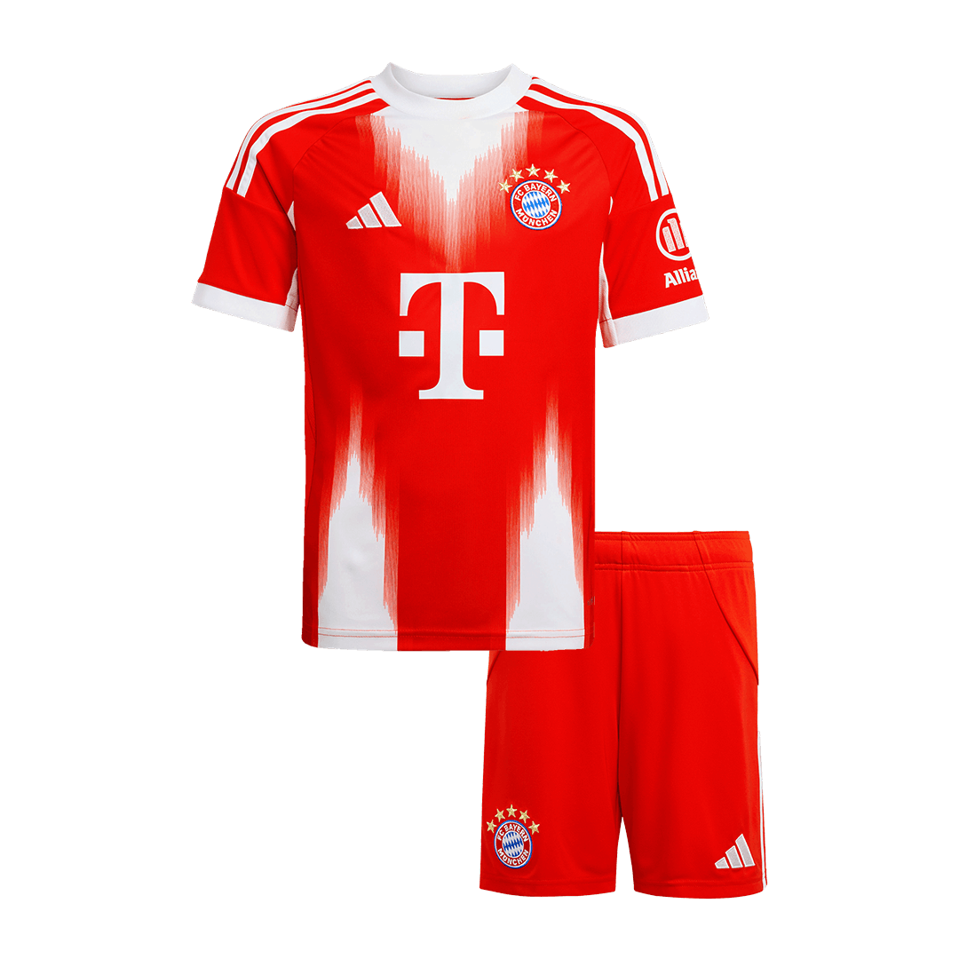 Bayern Munich Home Kids Soccer Jerseys Kit 2025/26 Red