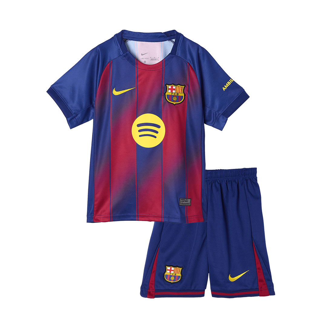 Kids Barcelona Custom Home Soccer Kits 2025/26