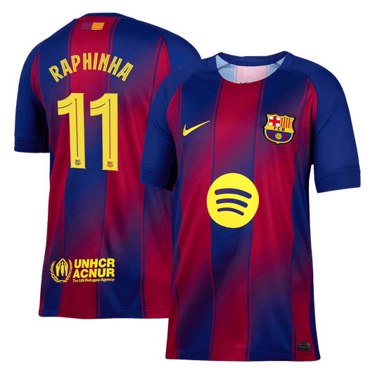 RAPHINHA #11 Barcelona Soccer Jersey Home Custom Shirt 2025/26 - UCL
