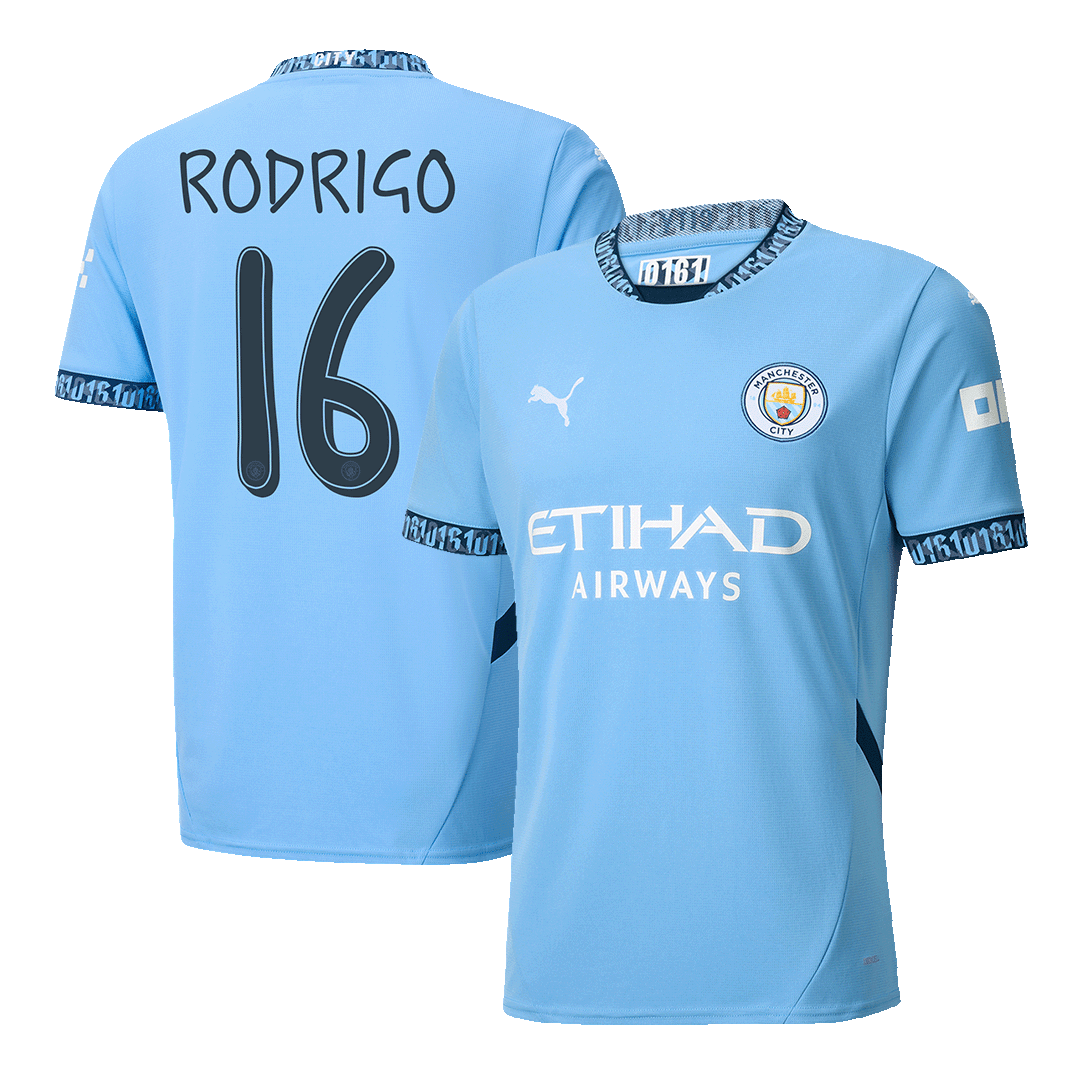 RODRIGO #16 Manchester City Home soccer jersey 2024/25 - UCL