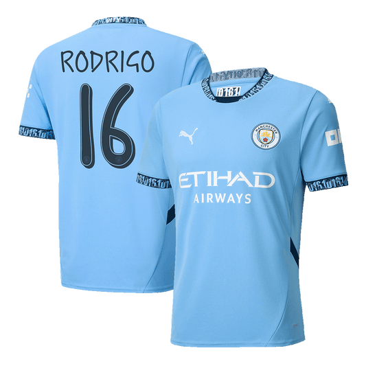 RODRIGO #16 Manchester City Home soccer jersey 2024/25 - UCL