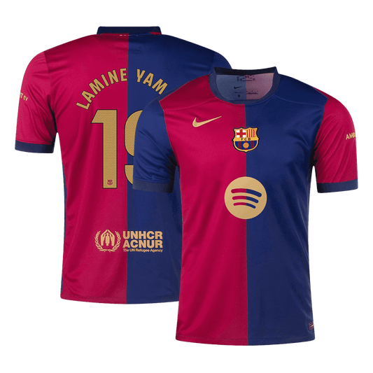 Barcelona Jersey Custom LAMINE YAMAL #19 Soccer Jersey Home 2024/25 Spotify Logo Without Text