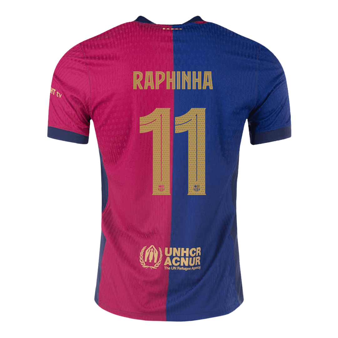 Authentic RAPHINHA #11 Barcelona Soccer Jersey Home Shirt 2024/25 - UCL