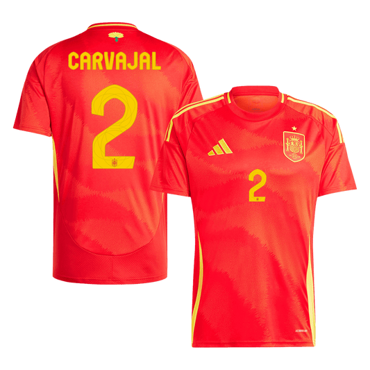 CARVAJAL #2 Spain Home Soccer Jersey Euro 2024