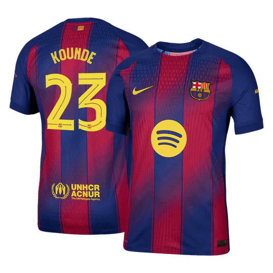 KOUNDE #23 Barcelona Home Authentic Soccer Jersey 2025/26 - UCL