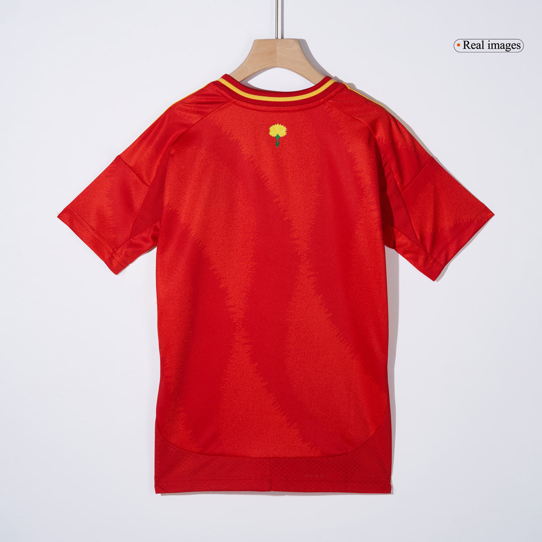 Gift-Kid's Spain Home Soccer Jersey Kit(Jersey+Shorts) Euro 2024