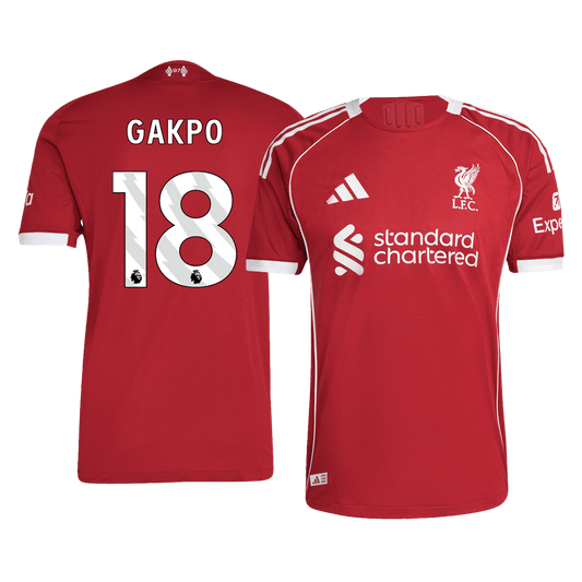 GAKPO #18 Liverpool Home Authentic Soccer Jersey 2025/26
