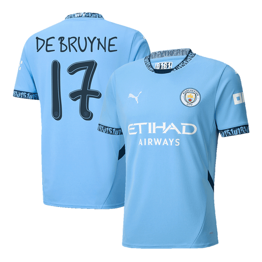 DE BRUYNE #17 Manchester City Home soccer jersey 2024/25 - UCL