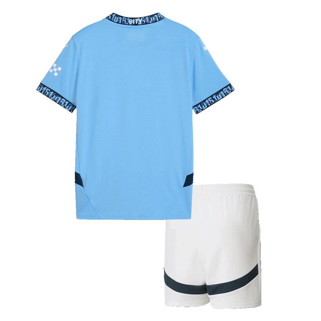 Kid's Manchester City Home Soccer Jersey Kit(Shirt+Shorts) 2024/25