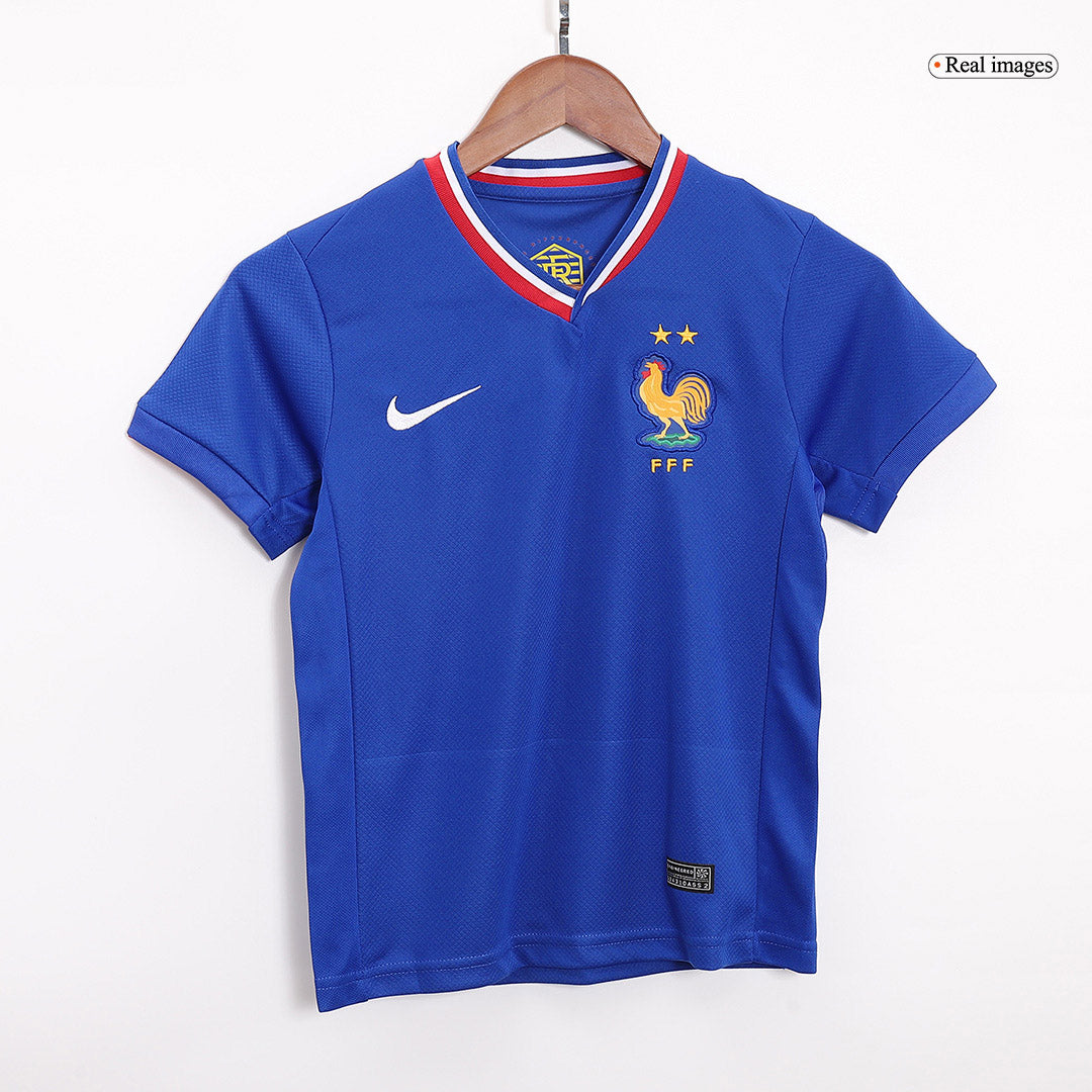 Kid's France Home Soccer Jersey Kit(Jersey+Shorts) Euro 2024