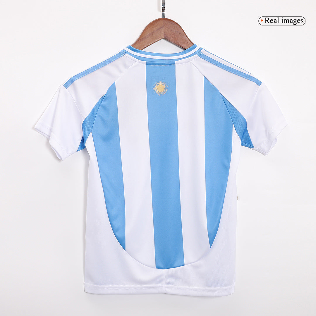 Kid's Argentina Home Soccer Jersey Kit(Jersey+Shorts) Copa America 2024