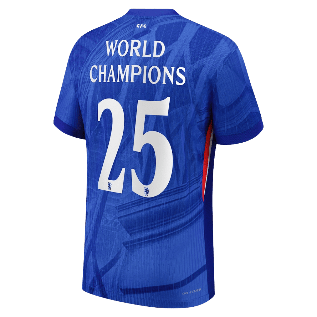 WORLD CHAMPIONS #25 Chelsea Home Authentic Soccer Jersey 2025/26 with chest badge