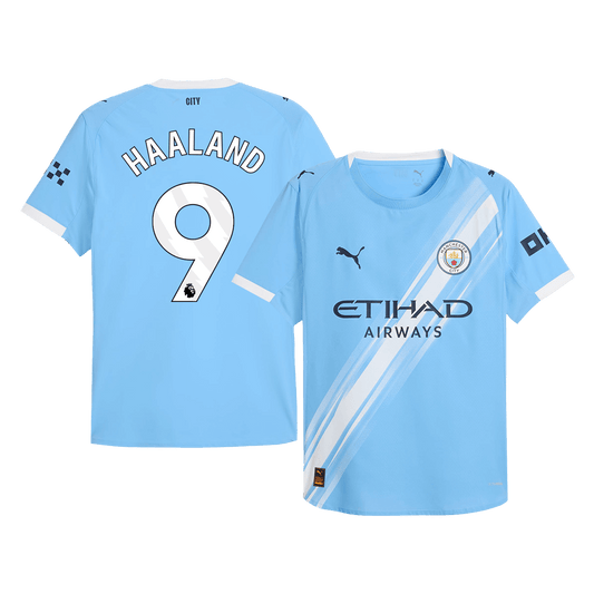 Camiseta de fútbol local auténtica del Manchester City HAALAND #9 2025/26 Azul