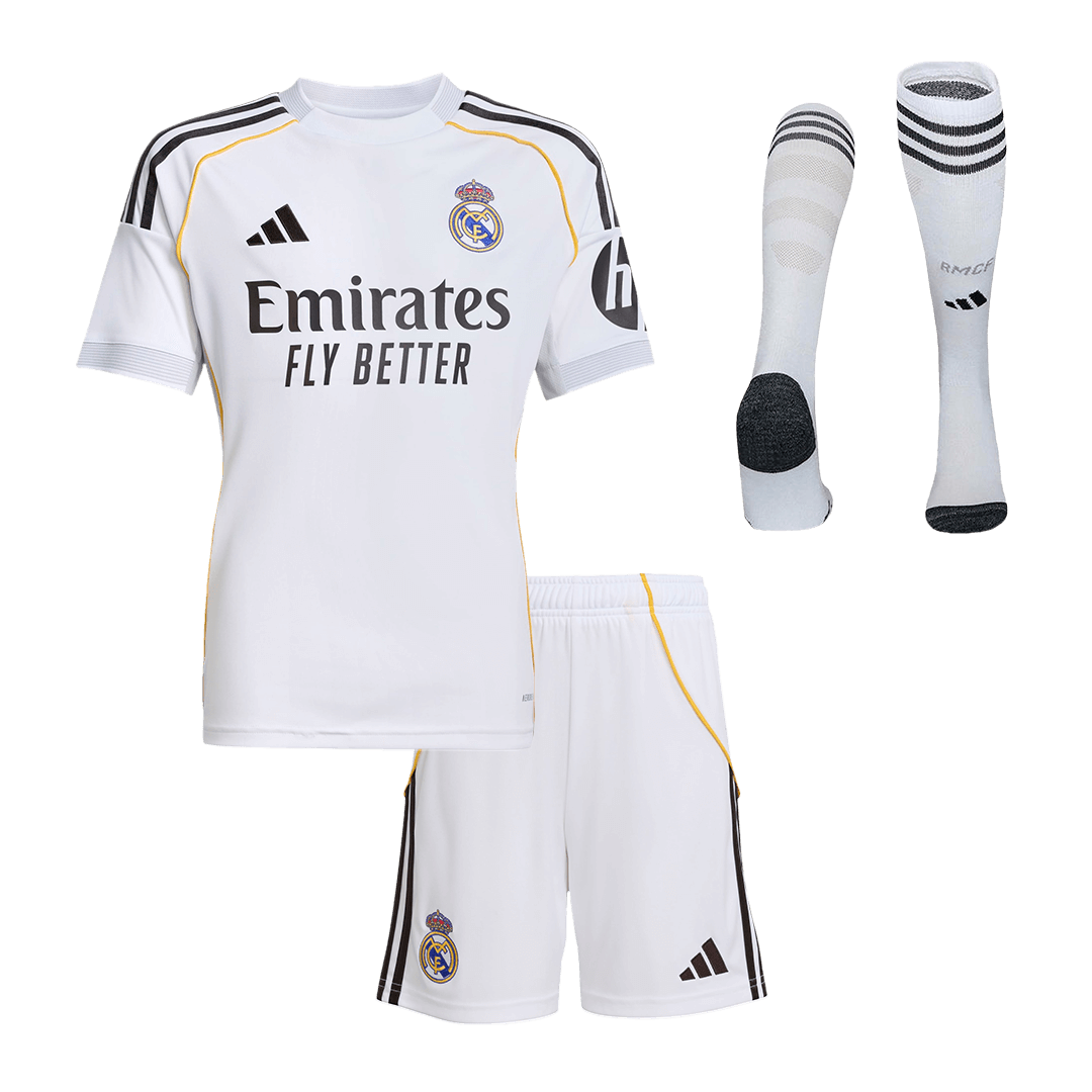 Real Madrid Home Kids Soccer Jerseys Full Kit 2025/26