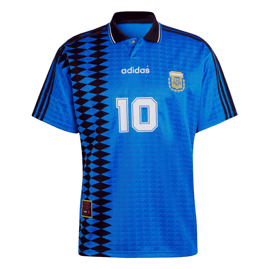 Retro #10 Argentina Away Soccer Jersey Kit(Jersey+Shorts) 1994