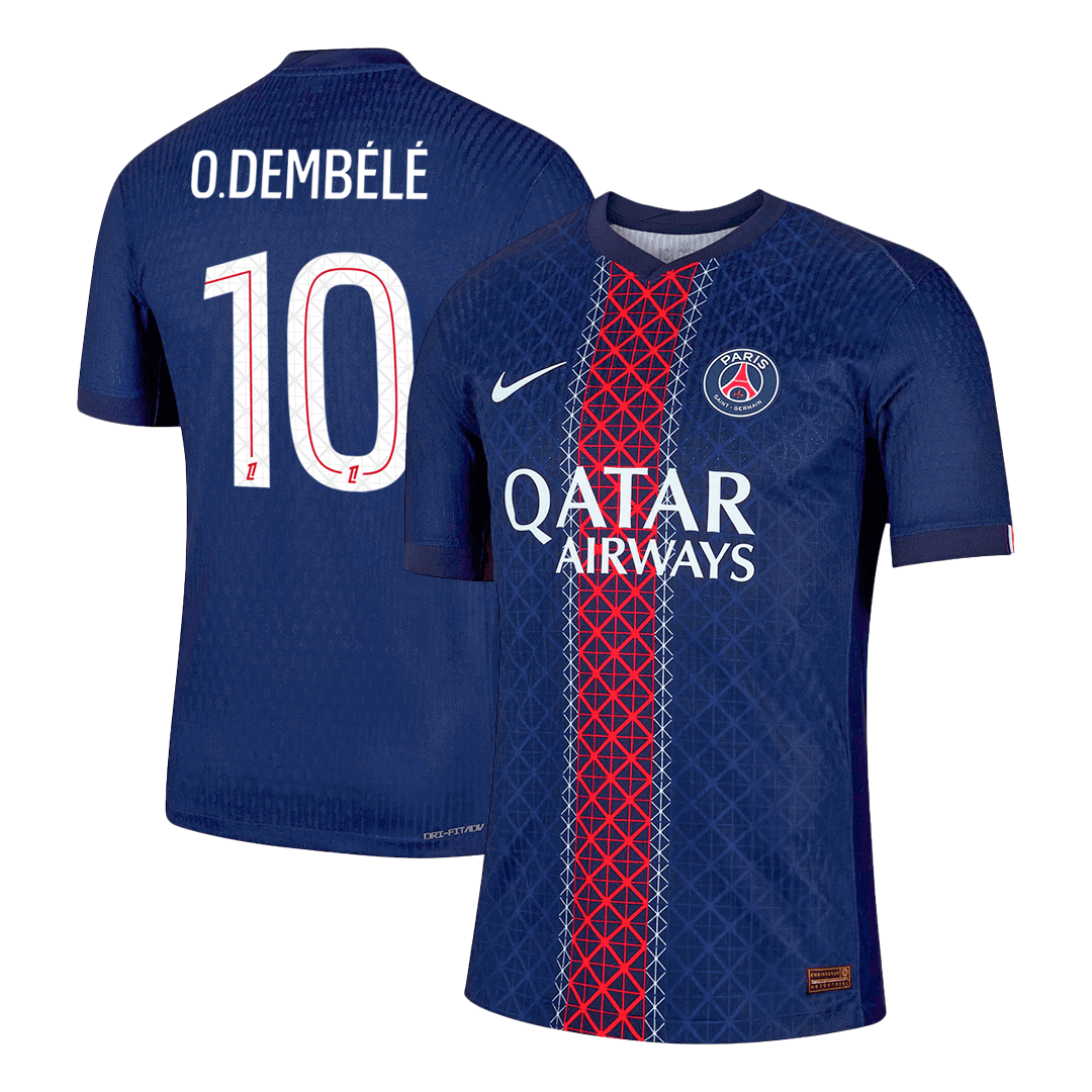 O.DEMBELE #10 PSG Home Authentic Soccer Jersey 2025/26