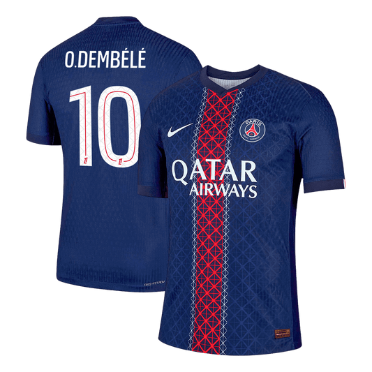 O.DEMBELE #10 PSG Home Authentic Soccer Jersey 2025/26