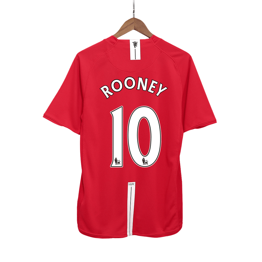 ROONEY #10 Manchester United Retro Jersey Home Soccer Shirt 2007/08