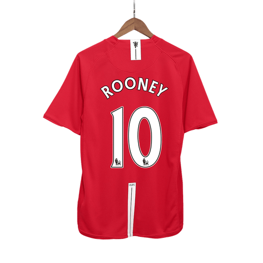ROONEY #10 Manchester United Retro Jersey Home Soccer Shirt 2007/08