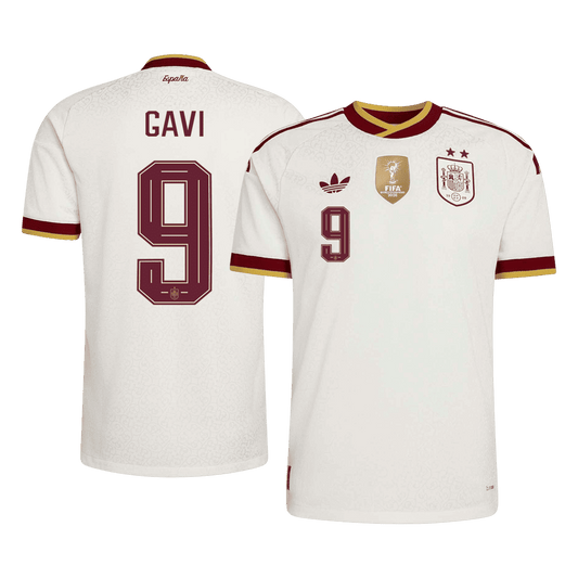 GAVI #9 Spain Away Player Version Jersey World Cup 2026 - Champion