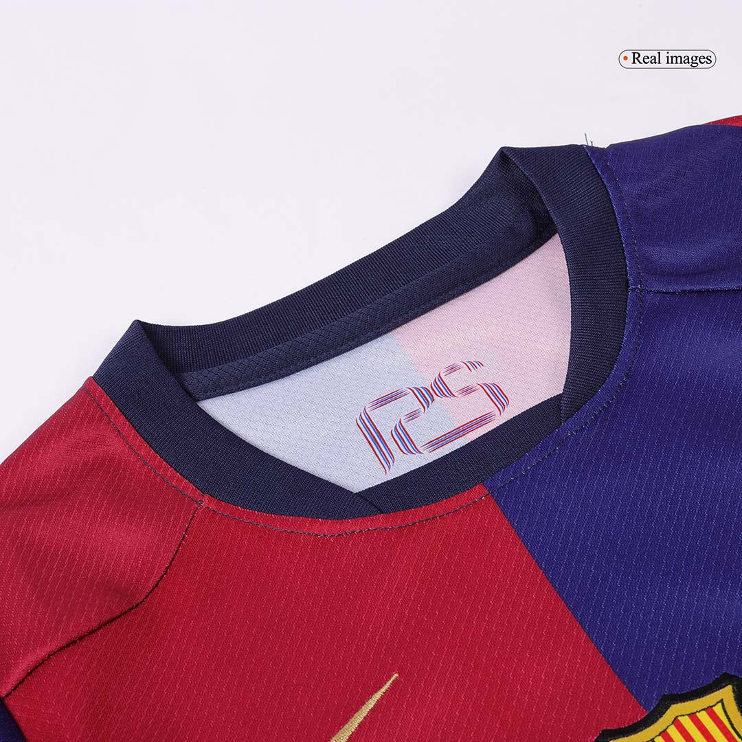 Kid's Barcelona Home Spotify Logo Without Text Soccer Jersey Kit(Shirt+Shorts) 2024/25
