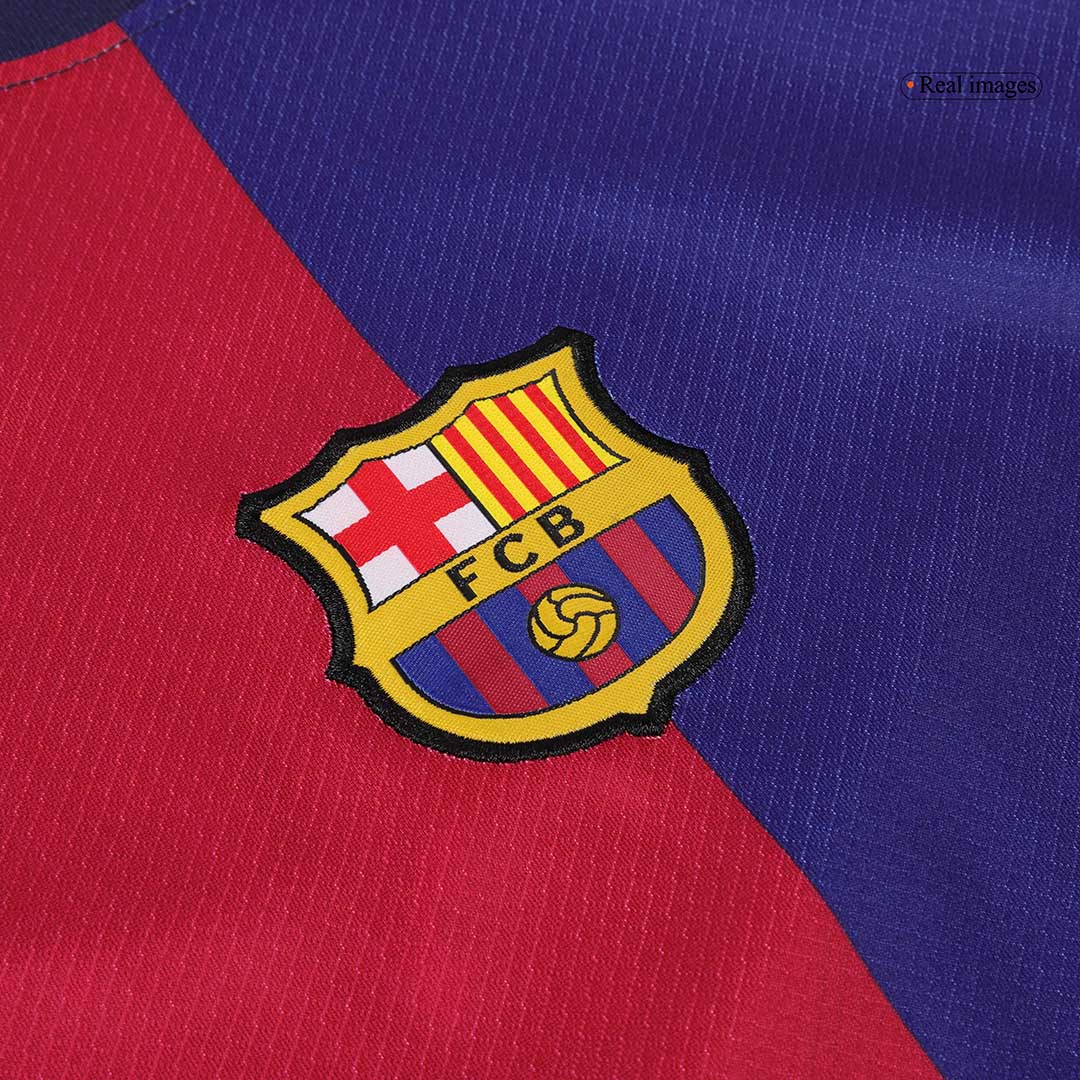 Kid's Barcelona Home Spotify Logo Without Text Soccer Jersey Kit(Shirt+Shorts) 2024/25