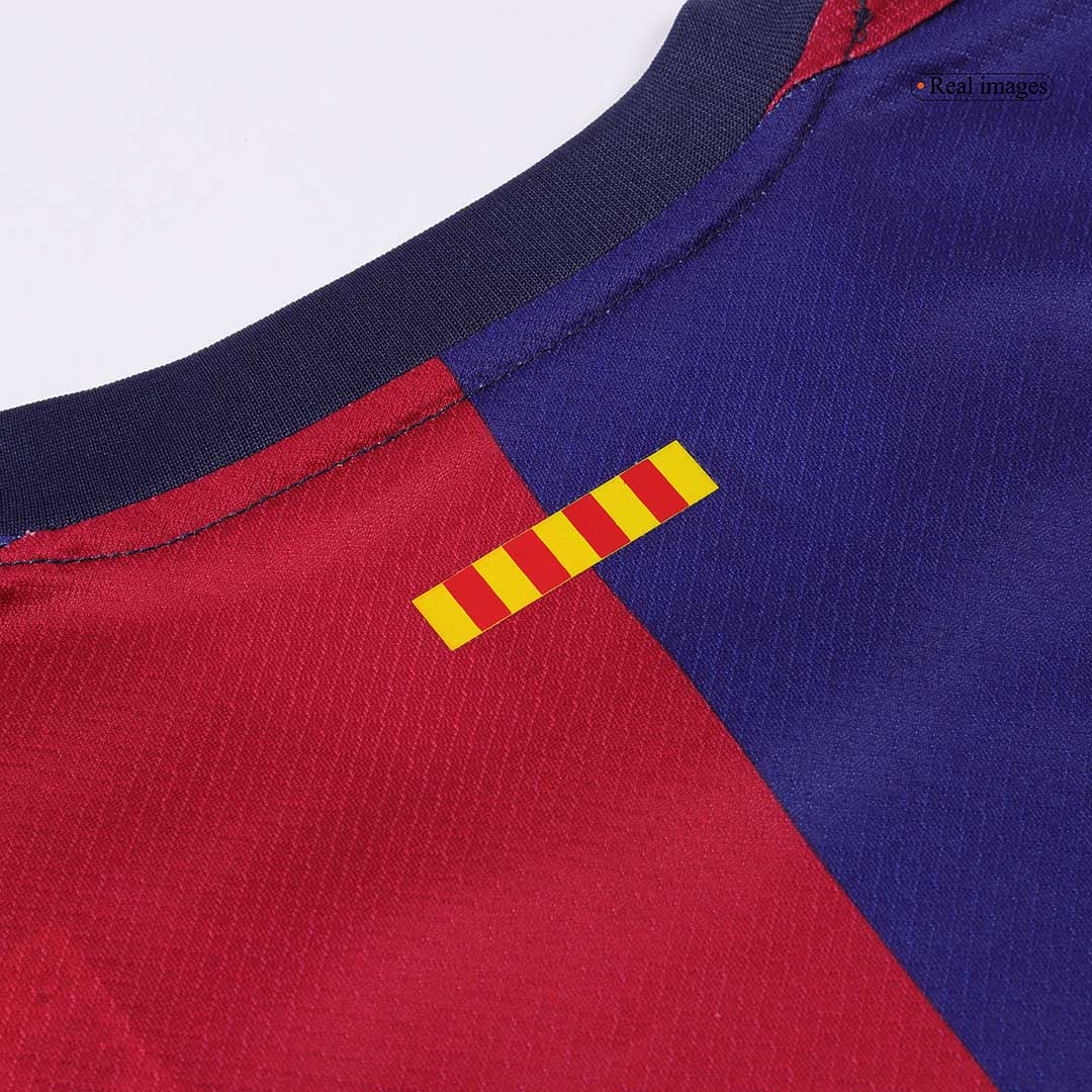 Kid's Barcelona Home Spotify Logo Without Text Soccer Jersey Kit(Shirt+Shorts) 2024/25