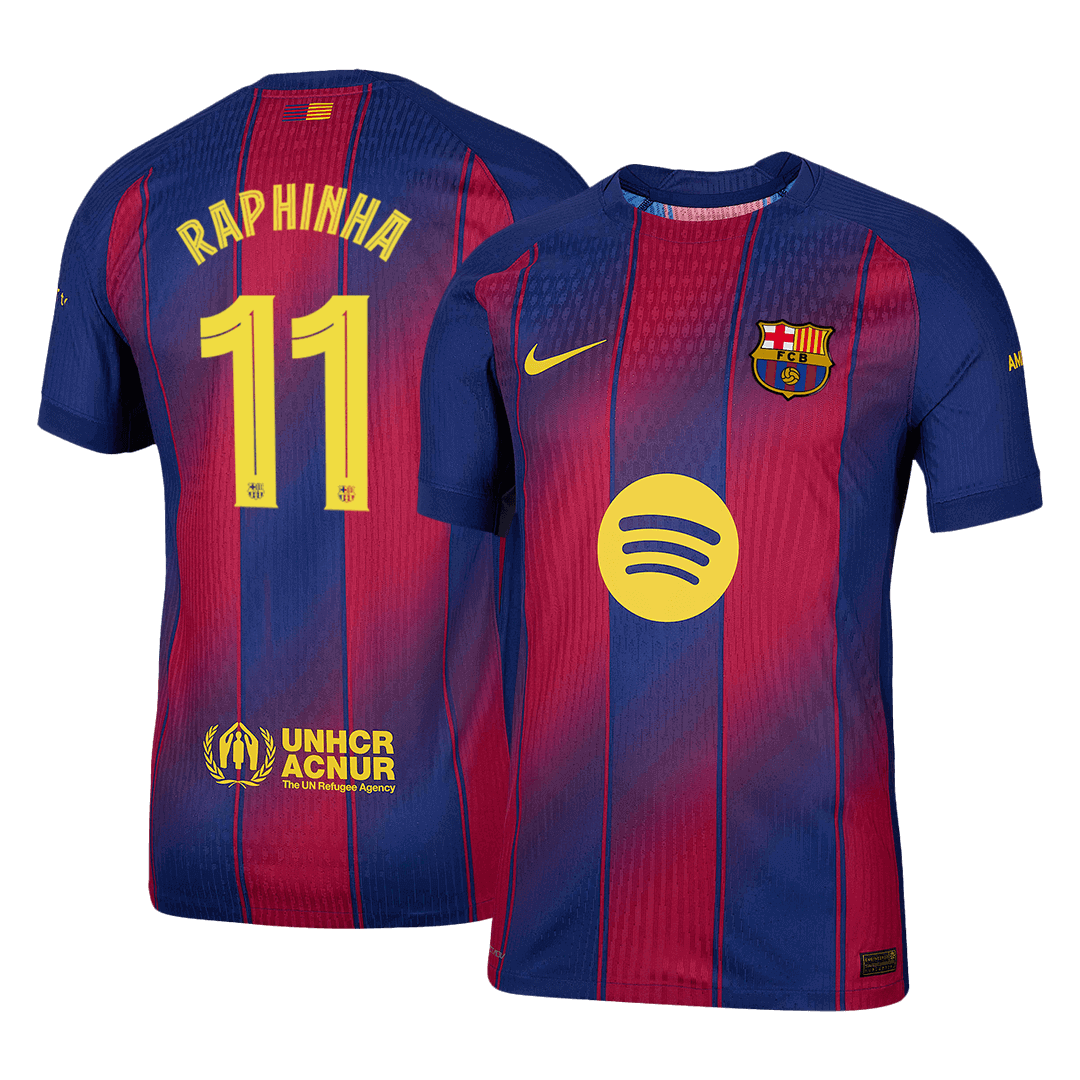 RAPHINHA #11 Barcelona Home Authentic Fußballtrikot 2025/26 – UCL