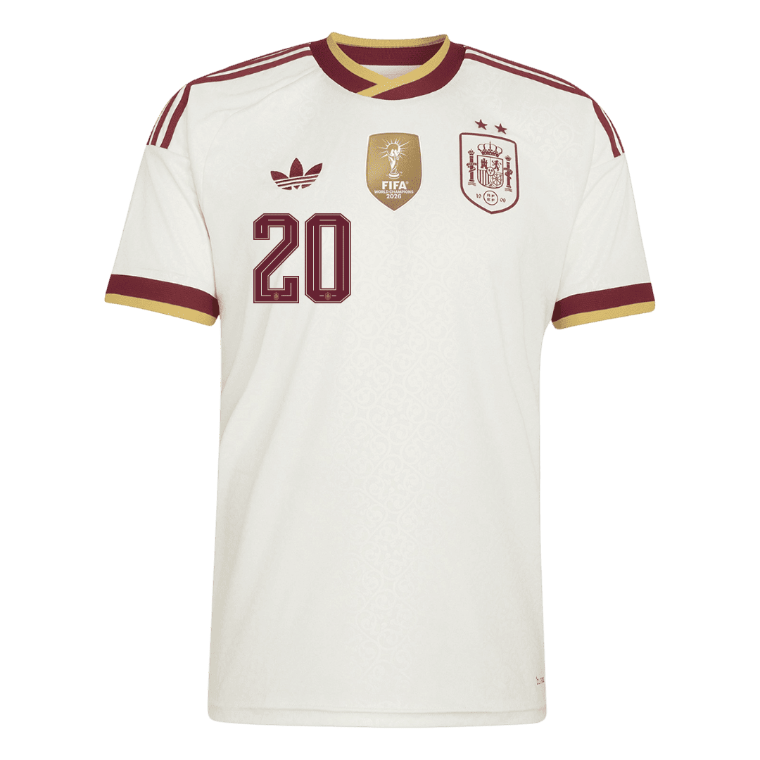 PEDRI #20 Spain Away Soccer Jersey World Cup 2026