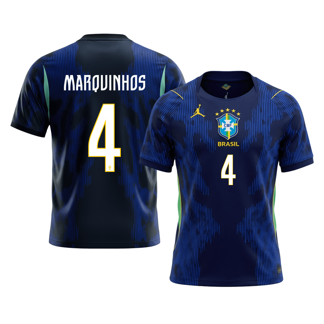 MARQUINHOS #4 Brazil Away Soccer Jersey World Cup 2026