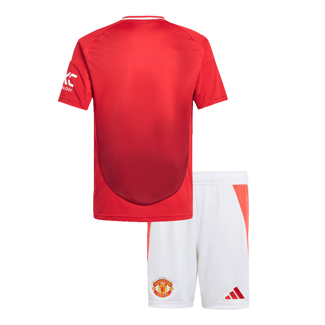 Kid's Manchester United Home Soccer Jersey (Shirt+Shorts) 2024/25