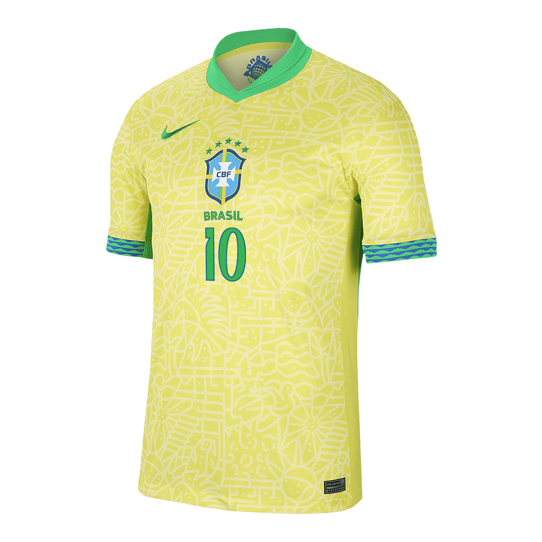 NEYMAR JR #10 Brazil Soccer Jersey Home Custom Shirt 2024