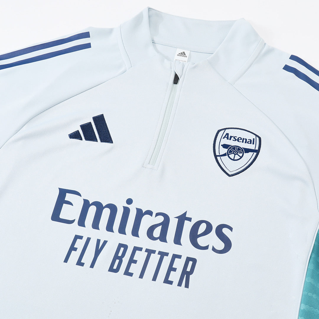 Arsenal 1/4 Zip Tracksuit 2025/26 Kids White